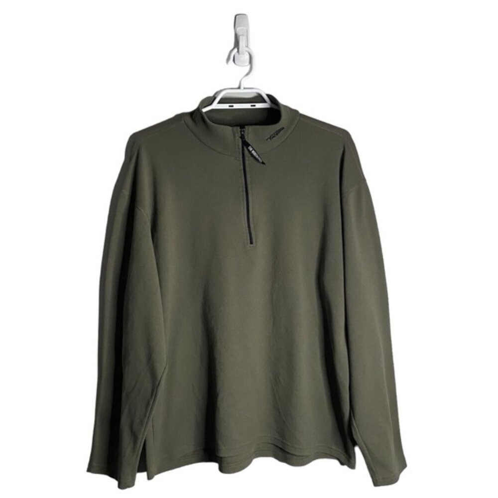 The North Face Men's Green 1/4 Zip Long Sleeve Knit Shirt